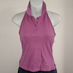 3/$25 GAP purple halter polo golf top